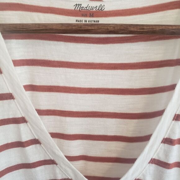 MADEWELL White and Brown Striped  Whisper Cotton Tank - Picture 4 of 4